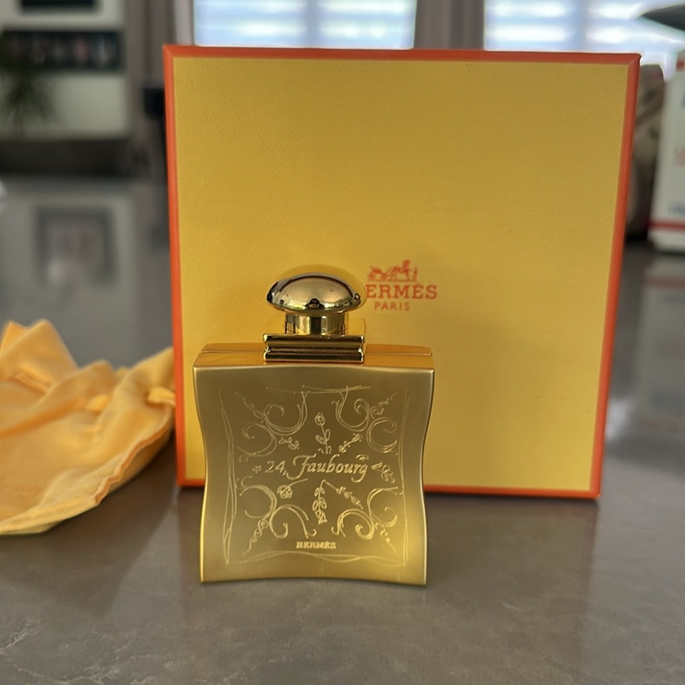 Hermes Paris 24, Faubourg refillable gold jeweled case Eau De Parfum in box